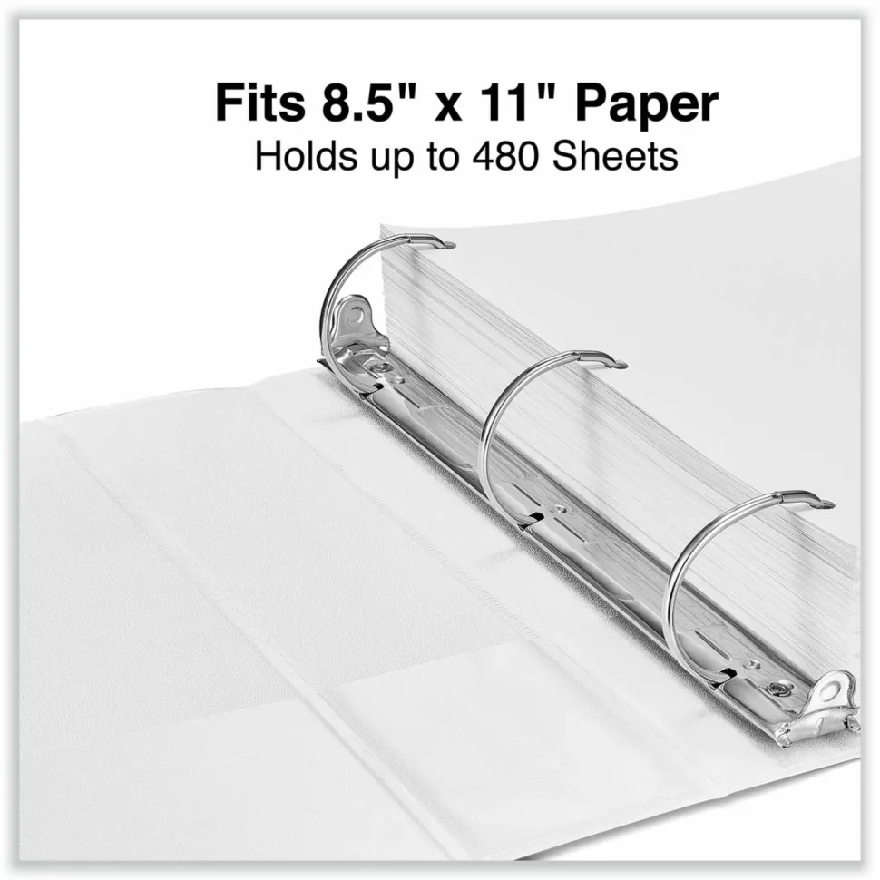 Universal Slant D-Ring View Binder, 3 Rings, 2" Capacity, 11 x 8.5, White