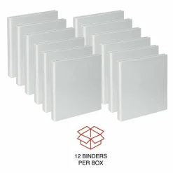 Universal Slant D-Ring View Binder, 3 Rings, 1" Capacity, 11 x 8.5, White, 12/Carton