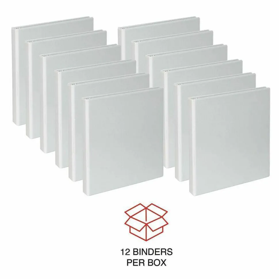 Universal Slant D-Ring View Binder, 3 Rings, 1" Capacity, 11 x 8.5, White, 12/Carton
