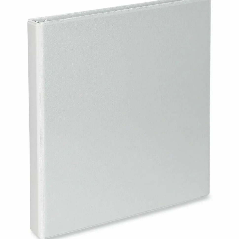 Universal Slant D-Ring View Binder, 3 Rings, 1" Capacity, 11 x 8.5, White, 12/Carton