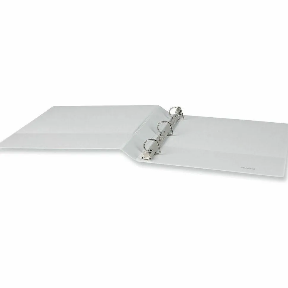 Universal Slant D-Ring View Binder, 3 Rings, 1" Capacity, 11 x 8.5, White, 12/Carton