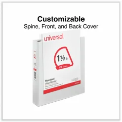 Universal Slant D-Ring View Binder, 3 Rings, 1.5" Capacity, 11 x 8.5, White