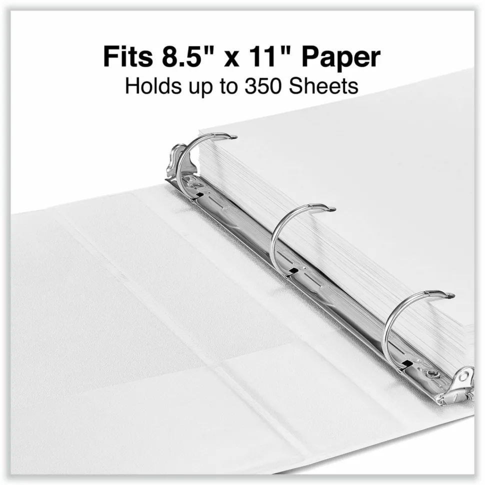 Universal Slant D-Ring View Binder, 3 Rings, 1.5" Capacity, 11 x 8.5, White