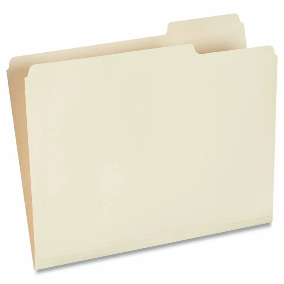 Universal Top Tab File Folders, 1/3-Cut Tabs: Right Position, Letter Size, 0.75" Expansion, Manila, 100/Box