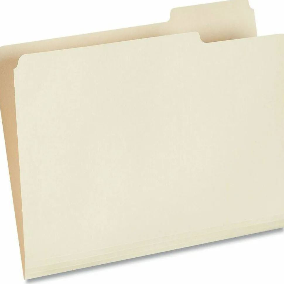 Universal Top Tab File Folders, 1/3-Cut Tabs: Right Position, Letter Size, 0.75" Expansion, Manila, 100/Box