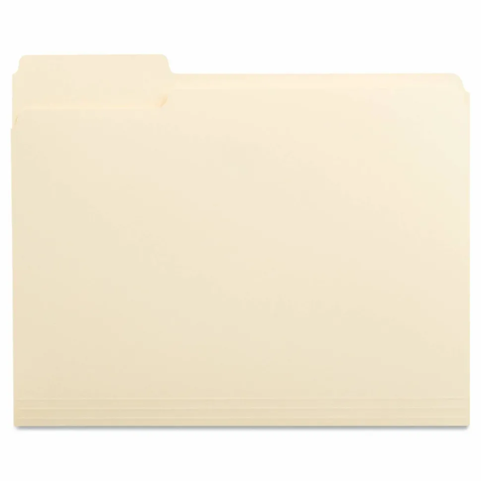 Universal Top Tab File Folders, 1/3-Cut Tabs: Left Position, Letter Size, 0.75" Expansion, Manila, 100/Box