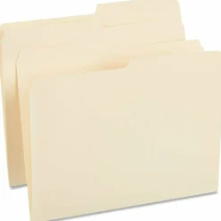 Universal Top Tab File Folders, 1/2-Cut Tabs: Assorted, Letter Size, 0.75" Expansion, Manila, 100/Box