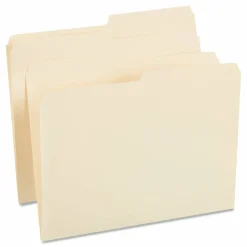 Universal Top Tab File Folders, 1/2-Cut Tabs: Assorted, Letter Size, 0.75" Expansion, Manila, 100/Box