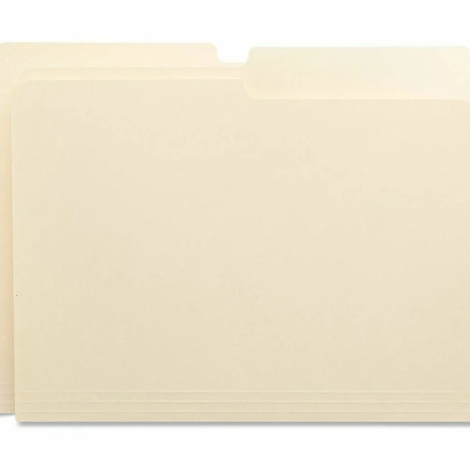 Universal Top Tab File Folders, 1/2-Cut Tabs: Assorted, Letter Size, 0.75" Expansion, Manila, 100/Box
