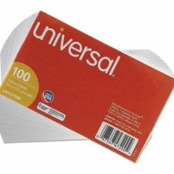 Universal Unruled Index Cards, 3 x 5, White, 100/Pack