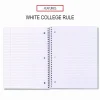 Universal Wirebound Notebook, 1-Subject, Medium/College Rule, Assorted Cover Colors, (70) 10.5 x 8 Sheets, 4/Pack