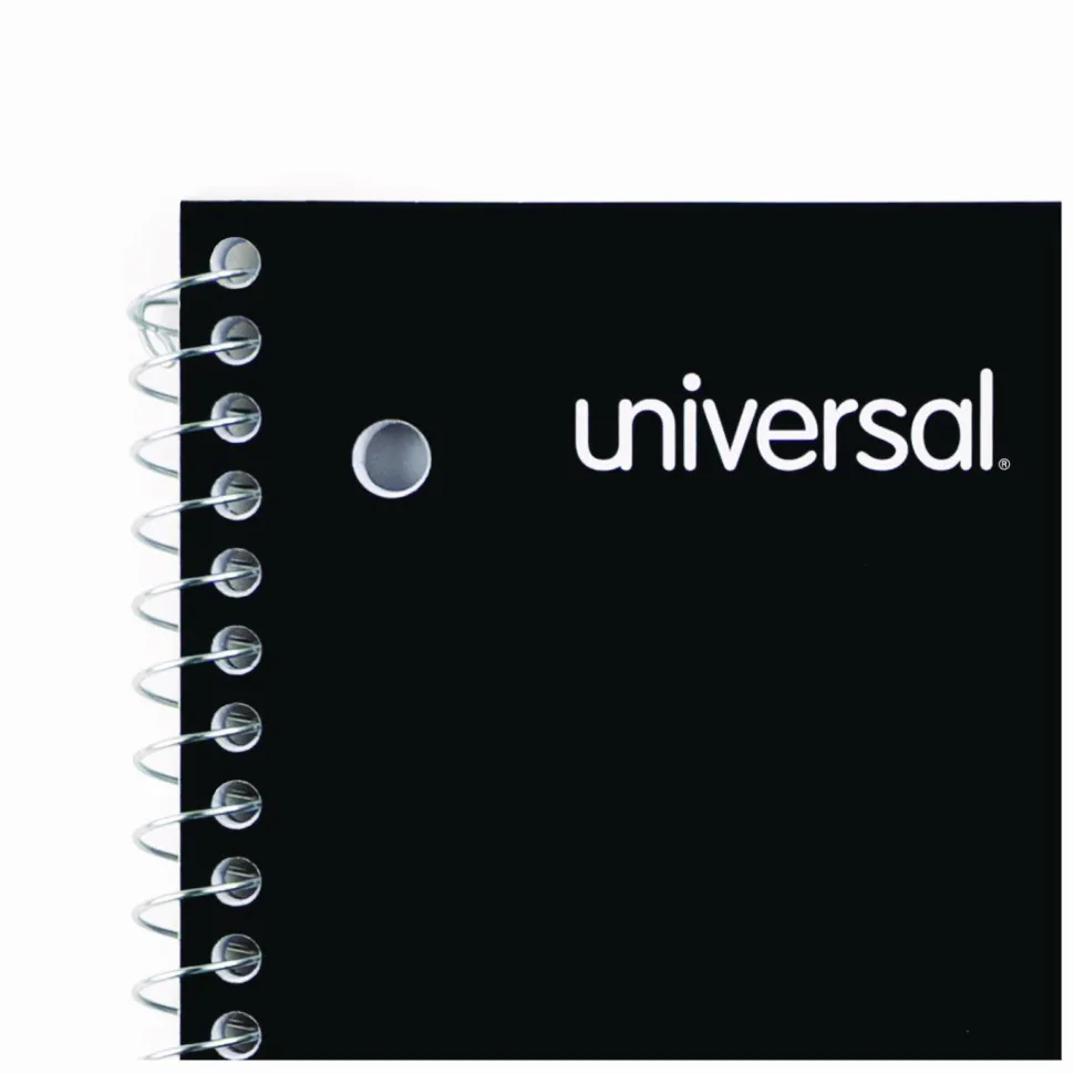 Universal Wirebound Notebook, 1-Subject, Medium/College Rule, Assorted Cover Colors, (70) 10.5 x 8 Sheets, 4/Pack