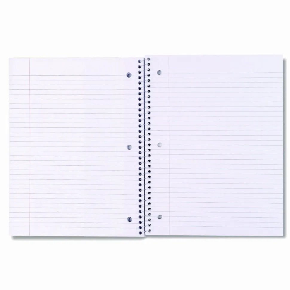 Universal Wirebound Notebook, 1-Subject, Medium/College Rule, Assorted Cover Colors, (70) 10.5 x 8 Sheets, 4/Pack