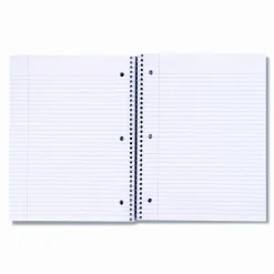 Universal Wirebound Notebook, 3-Subject, Medium/College Rule, Black Cover, (120) 11 x 8.5 Sheets