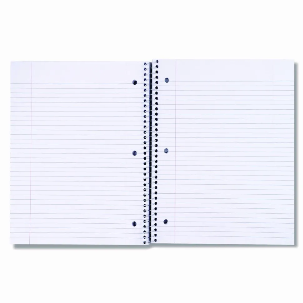 Universal Wirebound Notebook, 3-Subject, Medium/College Rule, Black Cover, (120) 11 x 8.5 Sheets