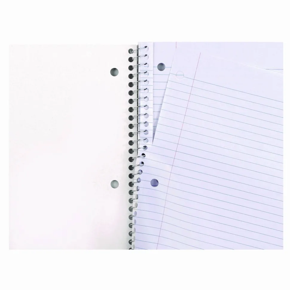 Universal Wirebound Notebook, 3-Subject, Medium/College Rule, Black Cover, (120) 11 x 8.5 Sheets