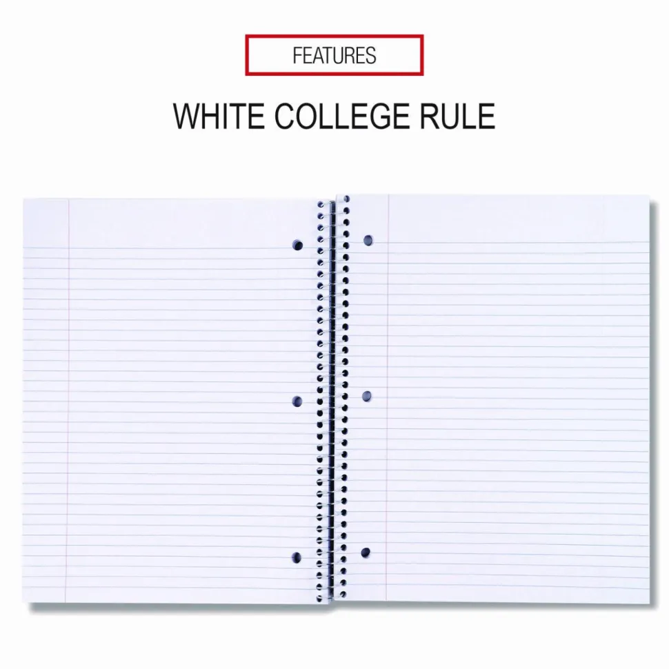 Universal Wirebound Notebook, 3-Subject, Medium/College Rule, Black Cover, (120) 11 x 8.5 Sheets