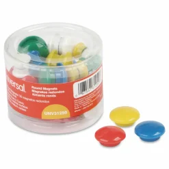 Universal Assorted Magnets, Circles, Assorted Sizes: X-Small, Medium and Large, Assorted Colors, 30/Pack