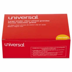 Universal Binder Clips, Large, Black/Silver, 12/Box