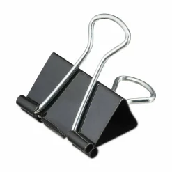 Universal Binder Clips, Medium, Black/Silver, 12/Box