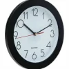 Universal Bold Round Wall Clock, 9.75" Overall Diameter, Black Case, 1 AA (sold separately)