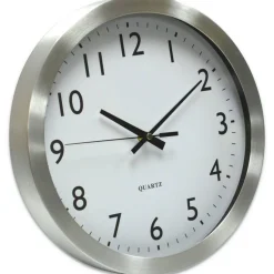 Universal Brushed Aluminum Wall Clock, 12
