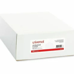 Universal #10 Business Envelopes, Gummed Seal, White, Box Of 500