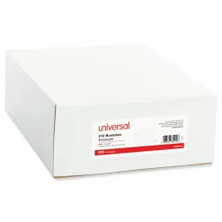 Universal #10 Business Envelopes, Gummed Seal, White, Box Of 500
