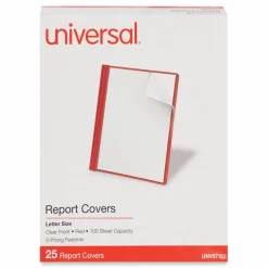 Universal Clear Front Report Cover, Prong Fastener, 0.5