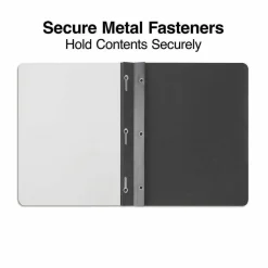 Universal Clear Front Report Cover with Fasteners, Three-Prong Fastener, 0.5