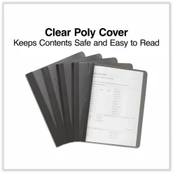Universal Clear Front Report Cover with Fasteners, Three-Prong Fastener, 0.5
