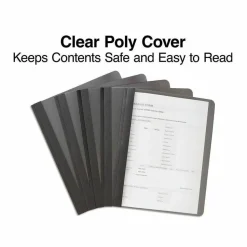 Universal Clear Front Report Cover with Fasteners, Three-Prong Fastener, 0.5