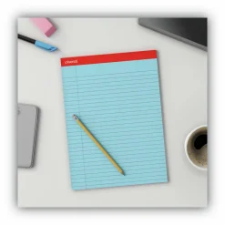 Universal Colored Perforated Ruled Writing Pads, Wide/Legal Rule, (50) Blue 8.5 x 11 Sheets, Dozen