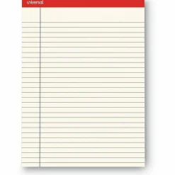 Universal Color Perforated Notepads, 8 1/2" x 11", Legal Ruled, 100 Pages (50 Sheets), Ivory, Pack Of 12