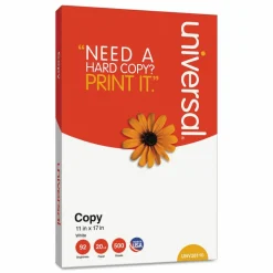 Universal Copy Paper, 92 Bright, 20 lb Bond Weight, 11 x 17, White, 500 Sheets/Ream, 5 Reams/Carton