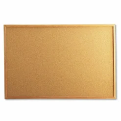 Universal Cork Board with Oak Style Frame, 36" x 24", Tan Surface, Oak Finished Wood Frame