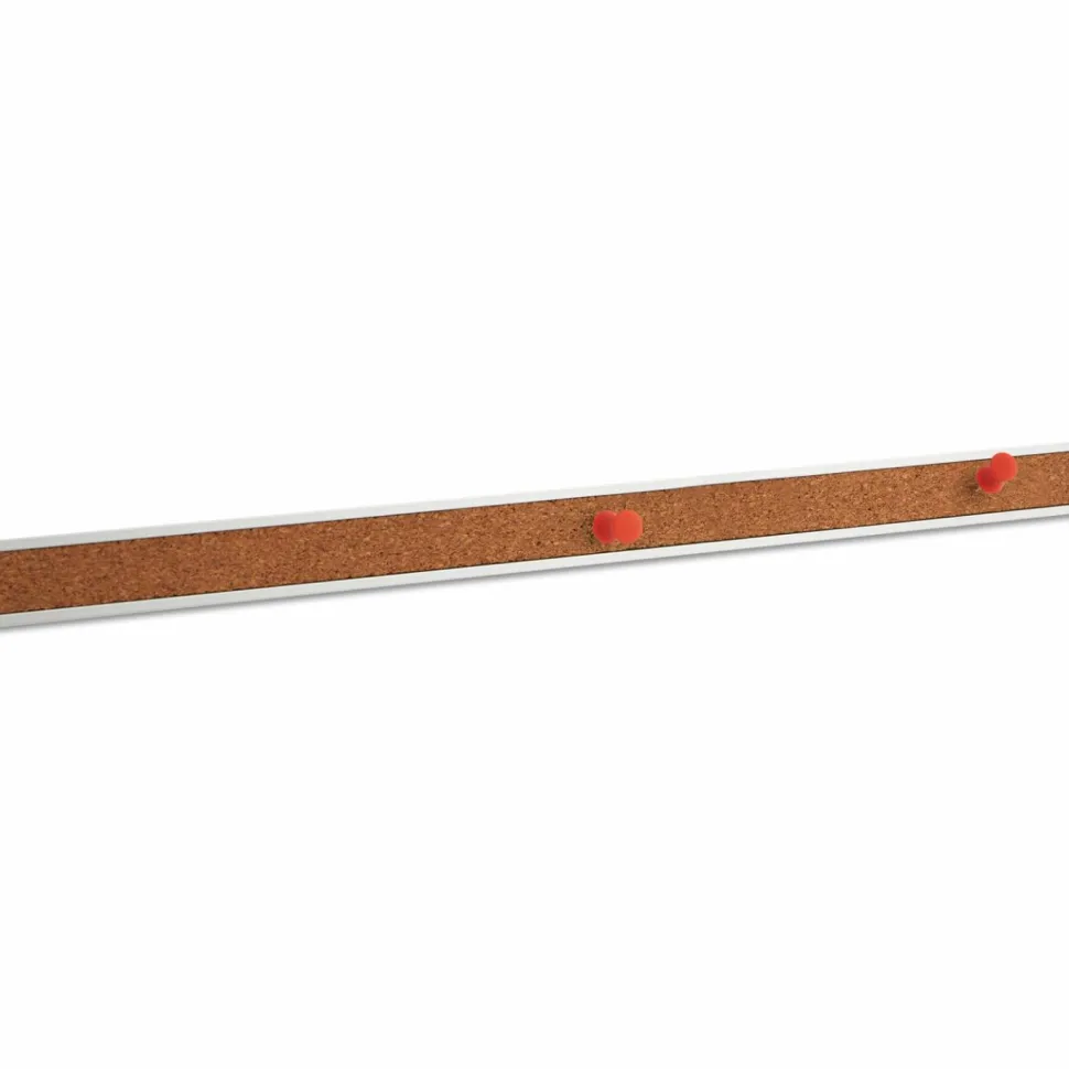 Universal Cork Bulletin Bar, 1" x 48", Brown/Silver
