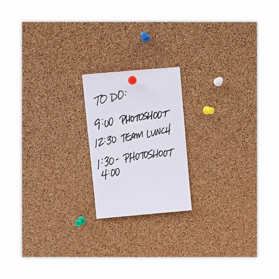 Universal Cork Bulletin Board, 36" x 24", Tan Surface, Satin Aluminum Frame