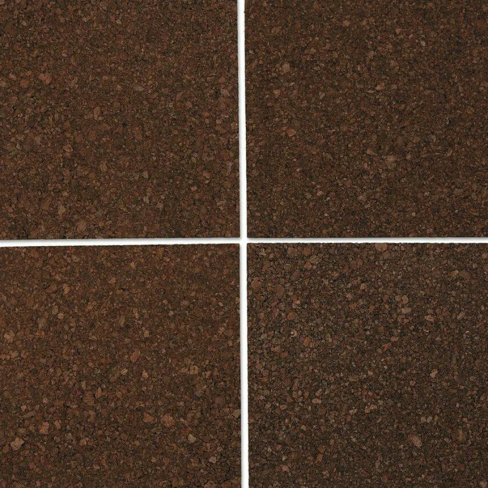 Universal Cork Tile Panels, Authentic Natural Cork Surface, 12" x 0.38" x 12", Dark Brown, 4/Pack