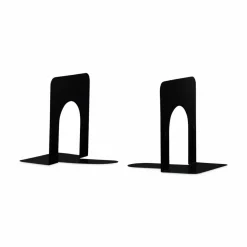 Universal Deluxe Economy Bookends, Nonskid Base, 4.75 x 5.25 x 5, Heavy Gauge Steel, Black, Pair