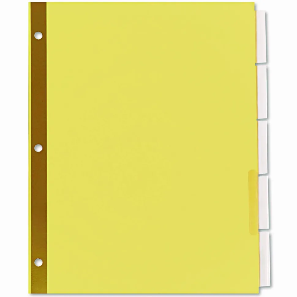 Universal Deluxe Extended Insertable Tab Indexes, 5-Tab, 11 x 8.5, Buff, Clear Tabs, 6 Sets