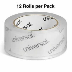 Universal Deluxe General-Purpose Acrylic Box Sealing Tape, 3" Core, 1.88" x 109 yds, Clear, 12/Pack