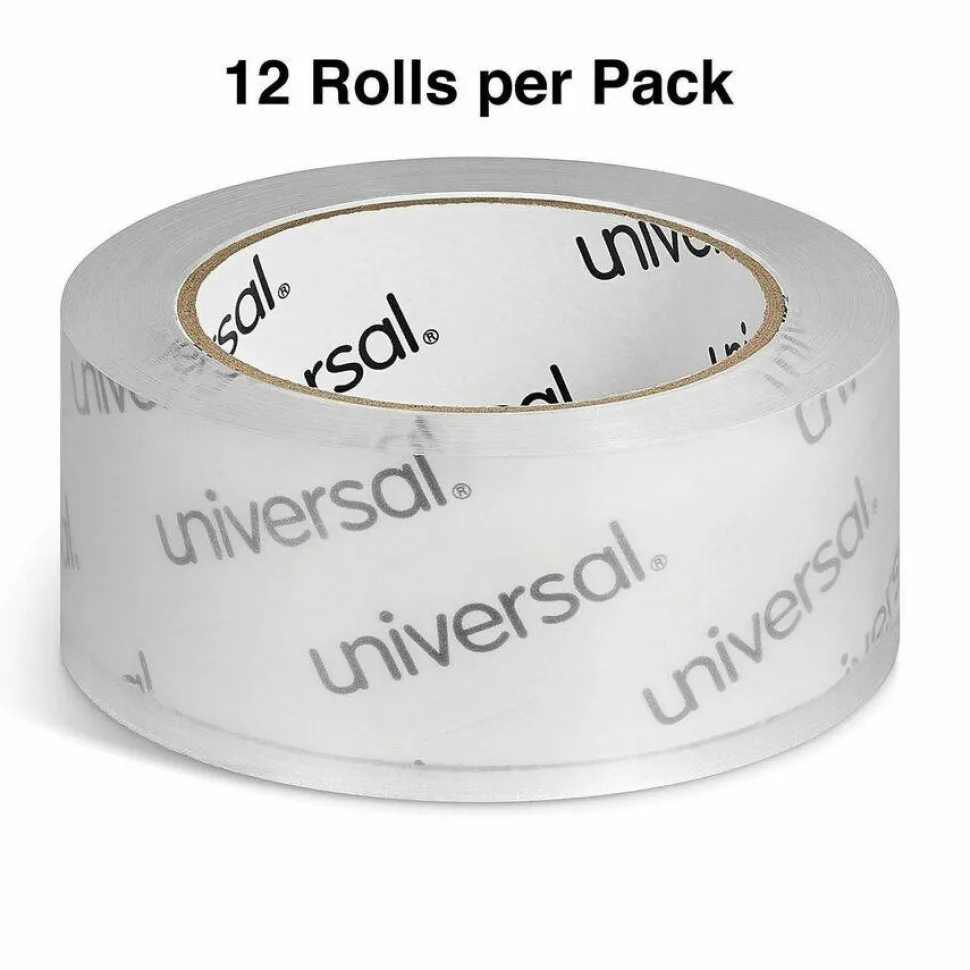 Universal Deluxe General-Purpose Acrylic Box Sealing Tape, 3" Core, 1.88" x 109 yds, Clear, 12/Pack
