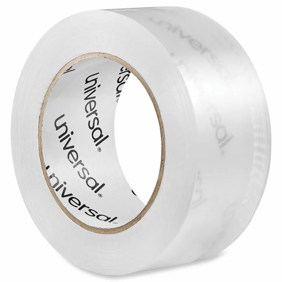 Universal Deluxe General-Purpose Acrylic Box Sealing Tape, 2 mil, 3" Core, 1.88" x 109 yds, Clear, 6/Pack