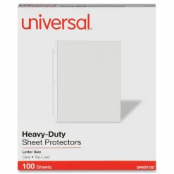 Universal Deluxe Heavyweight Sheet Protector, Side: 3-Hole Punched, Top Load 8.5 x 11 Insert, Clear Front, 100/Pack