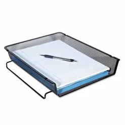 Universal Deluxe Mesh Stackable Front Load Tray, 1 Section, Letter Size Files, 11.25" x 13" x 2.75", Black