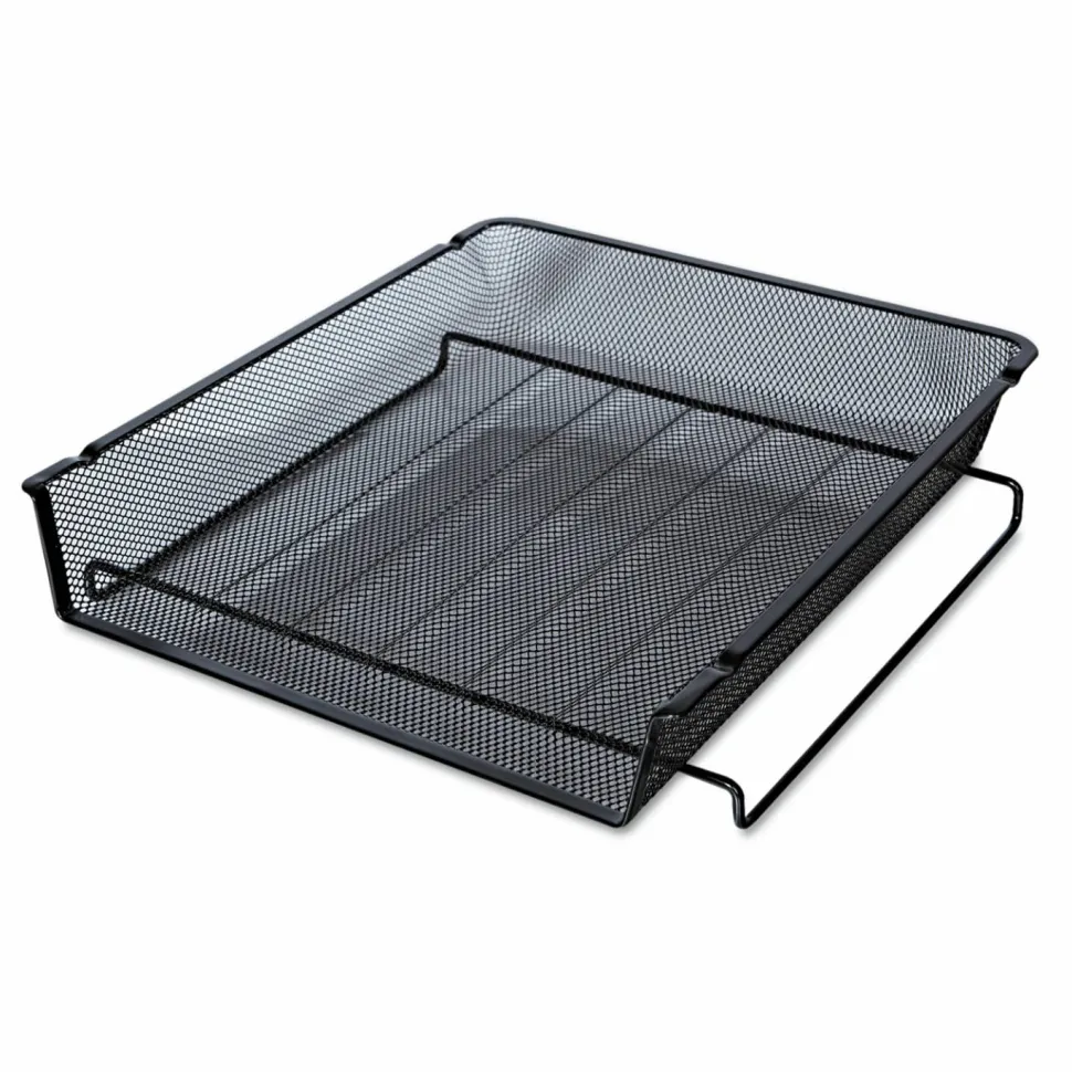 Universal Deluxe Mesh Stackable Front Load Tray, 1 Section, Letter Size Files, 11.25" x 13" x 2.75", Black