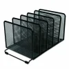 Universal Deluxe Mesh Stacking Sorter, 5 Sections, Letter to Legal Size Files, 14.63" x 8.13" x 7.5", Black