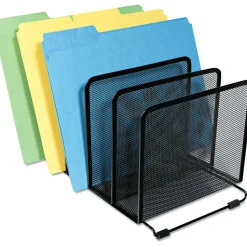 Universal Deluxe Mesh Stacking Sorter, 5 Sections, Letter to Legal Size Files, 14.63" x 8.13" x 7.5", Black