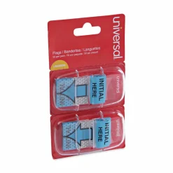 Universal Deluxe Message Arrow Flags, "Initial Here", Blue, 100/Pack